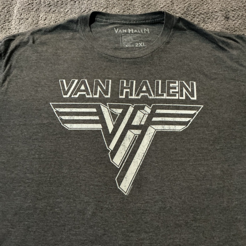Van Halen Gray Men's T-Shirt, Eddie Van Halen